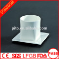 2014 hot sale square porcelain tea cup and sauce